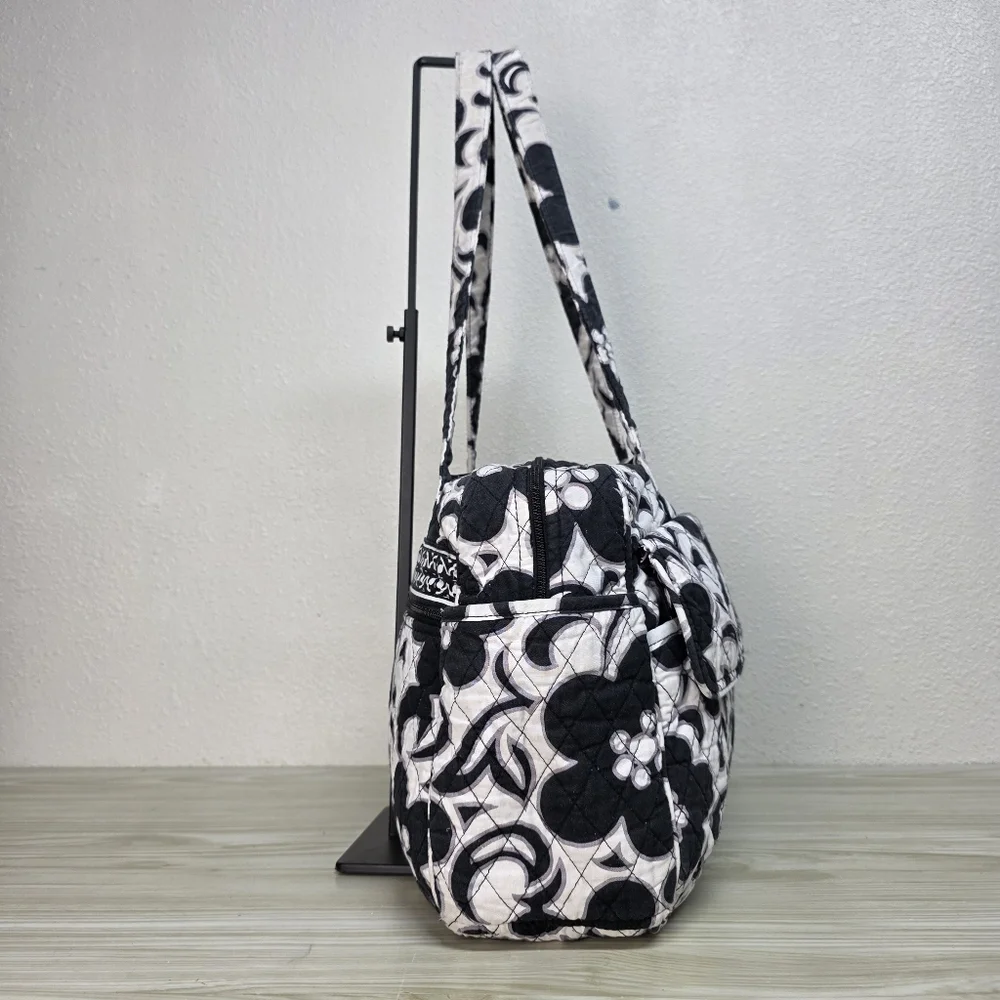 Vera Bradley Diaper Baby Bag Floral Pattern In Black & White